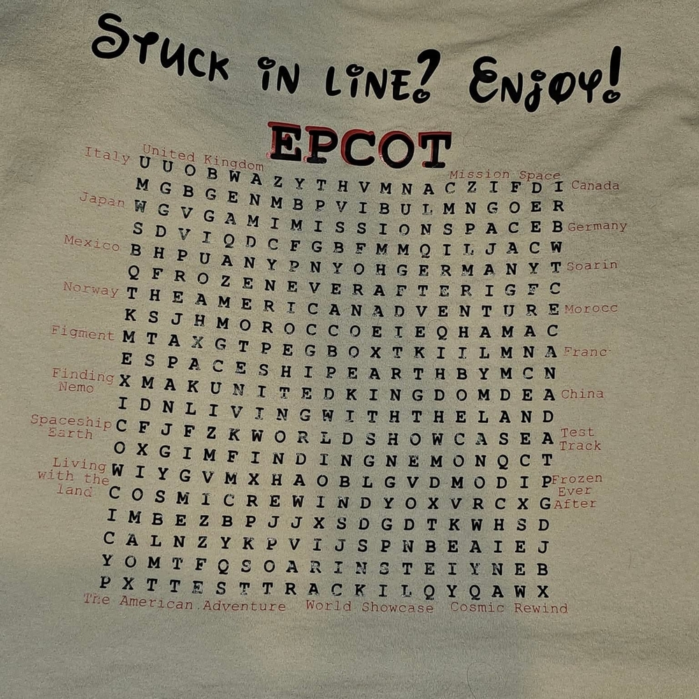 EPCOT Word Search Graphic T-Shirt